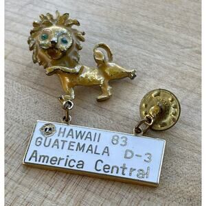 Vintage Lions Club Lapel Pin Hawaii 83 Guatemala D-3 America‎ Central Lion